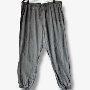 Serra Lightweight Joggers Drawstring Gray Tencel Elastic Waistband/Ankles XL